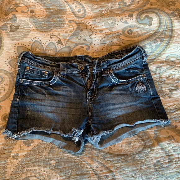 Cowgirl Tuff Pants - Cowgirl Tuff Jean Shorts frayed